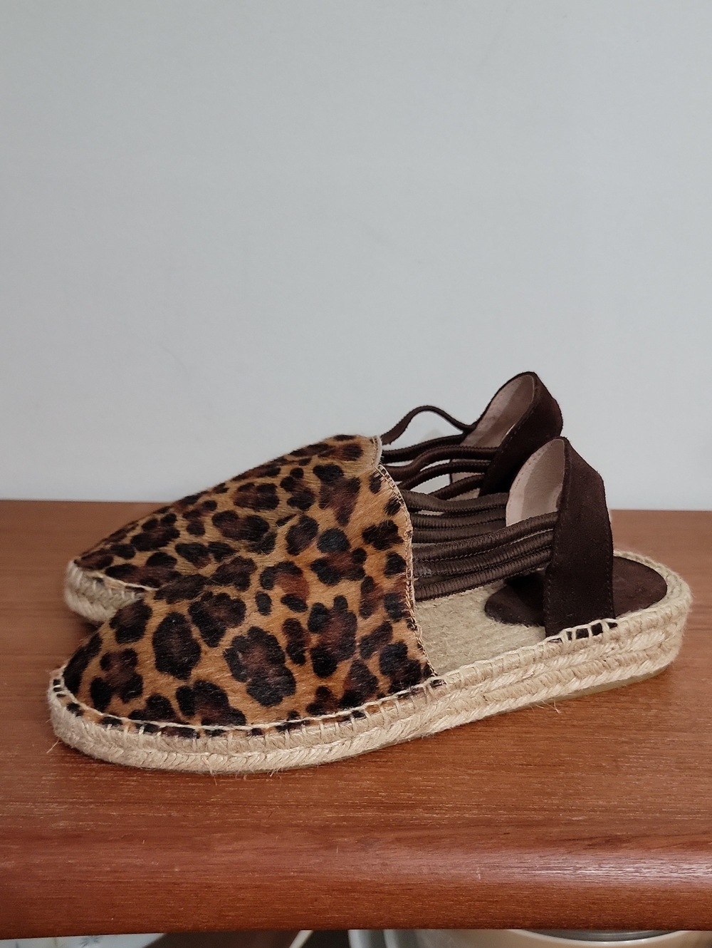 Picon Leopard Print Calf Hair Espadrille sz7.5
